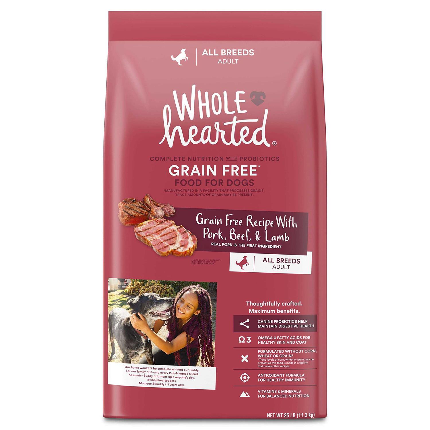 WholeHearted Grain Free Pork Beef & Lamb Recipe Dry Dog Food - Healthber