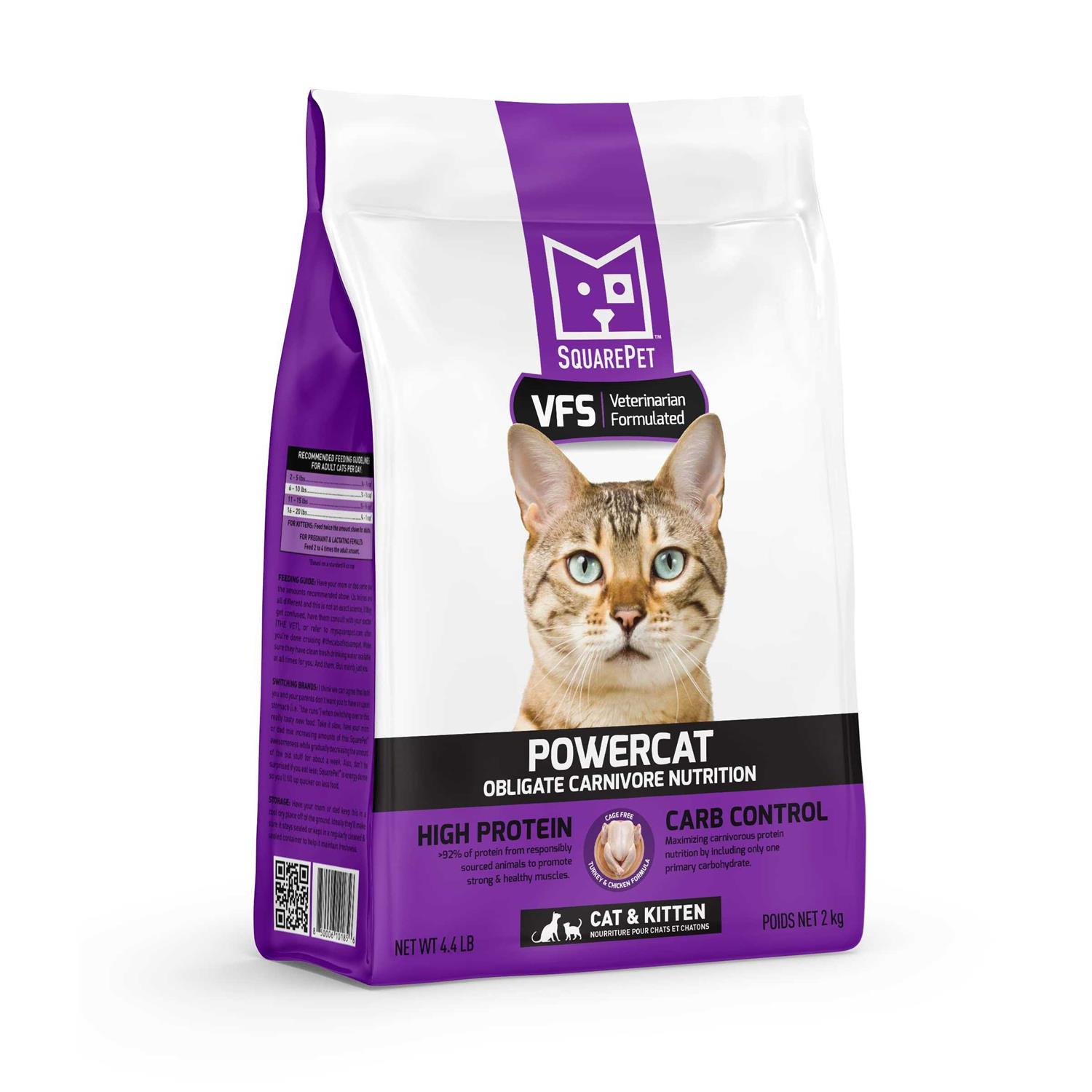 SquarePet VFS Powercat Turkey & Chicken Dry Cat Food - Healthber