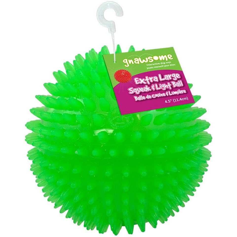 Gnawsome Large Squeak & Light Ball Dog Toy - Healthber