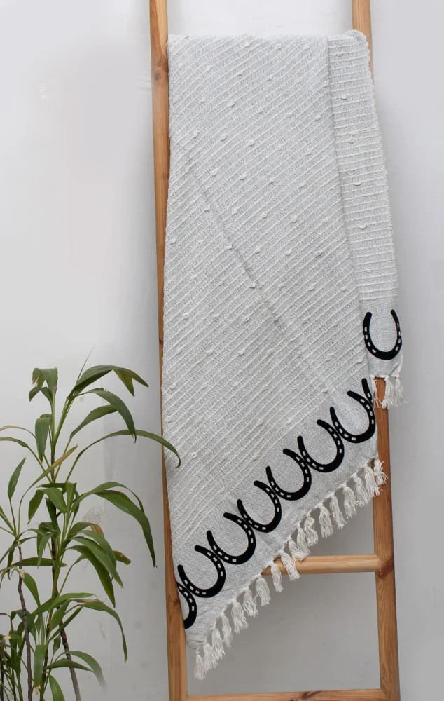 Horsehoes Cotton Throw - Healthber