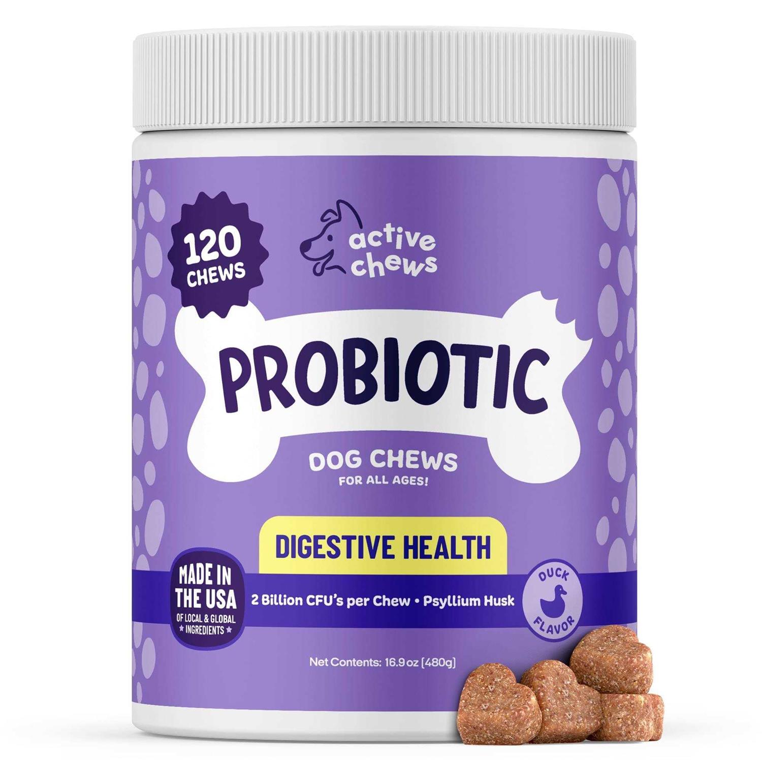 Active Chews Pet Probiotics for Dogs Dog Probiotics and Digestive Enzymes for Dogs Diarrhea - Healthber