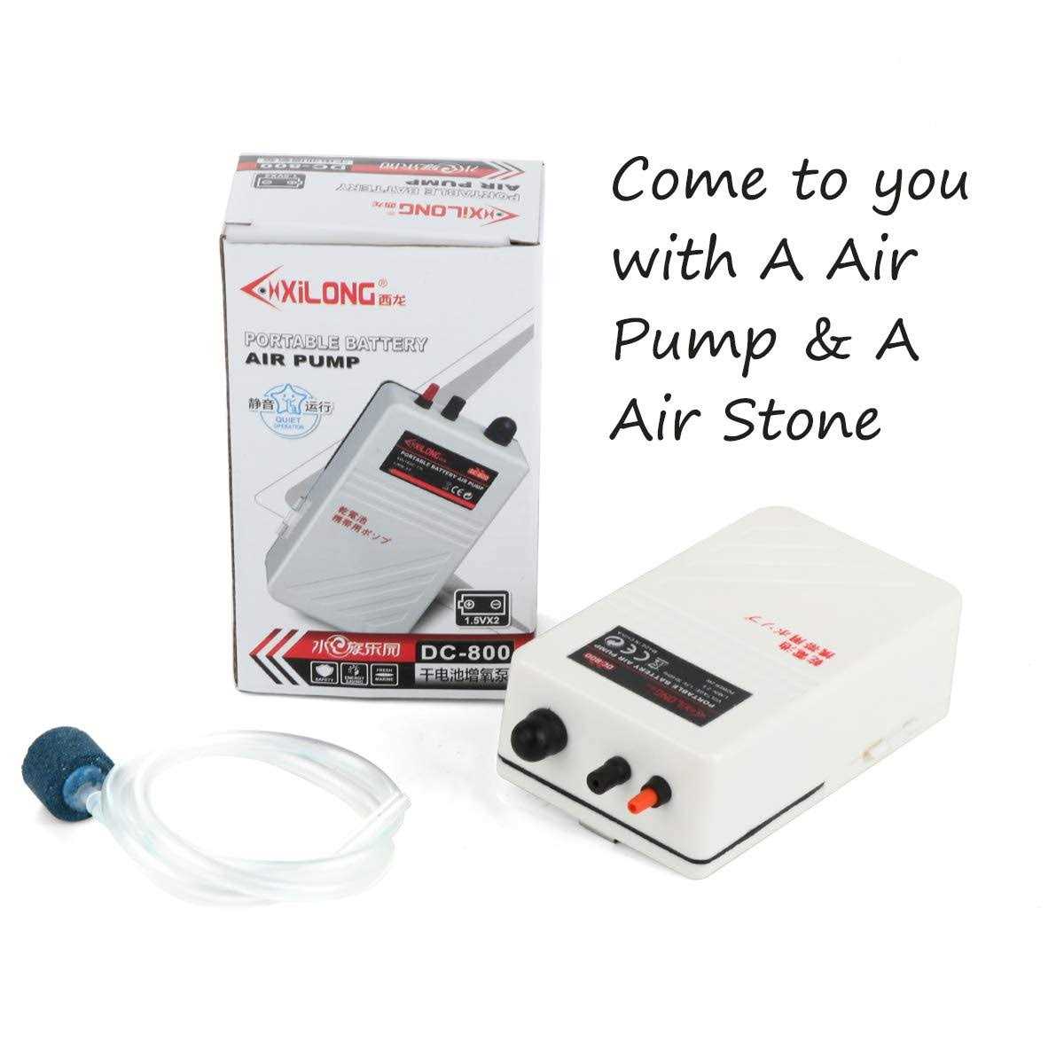 fulhengy Battery Aquarium Air Pump Quiet DC-800 Backup Fish Tank Air Bubbler - Healthber