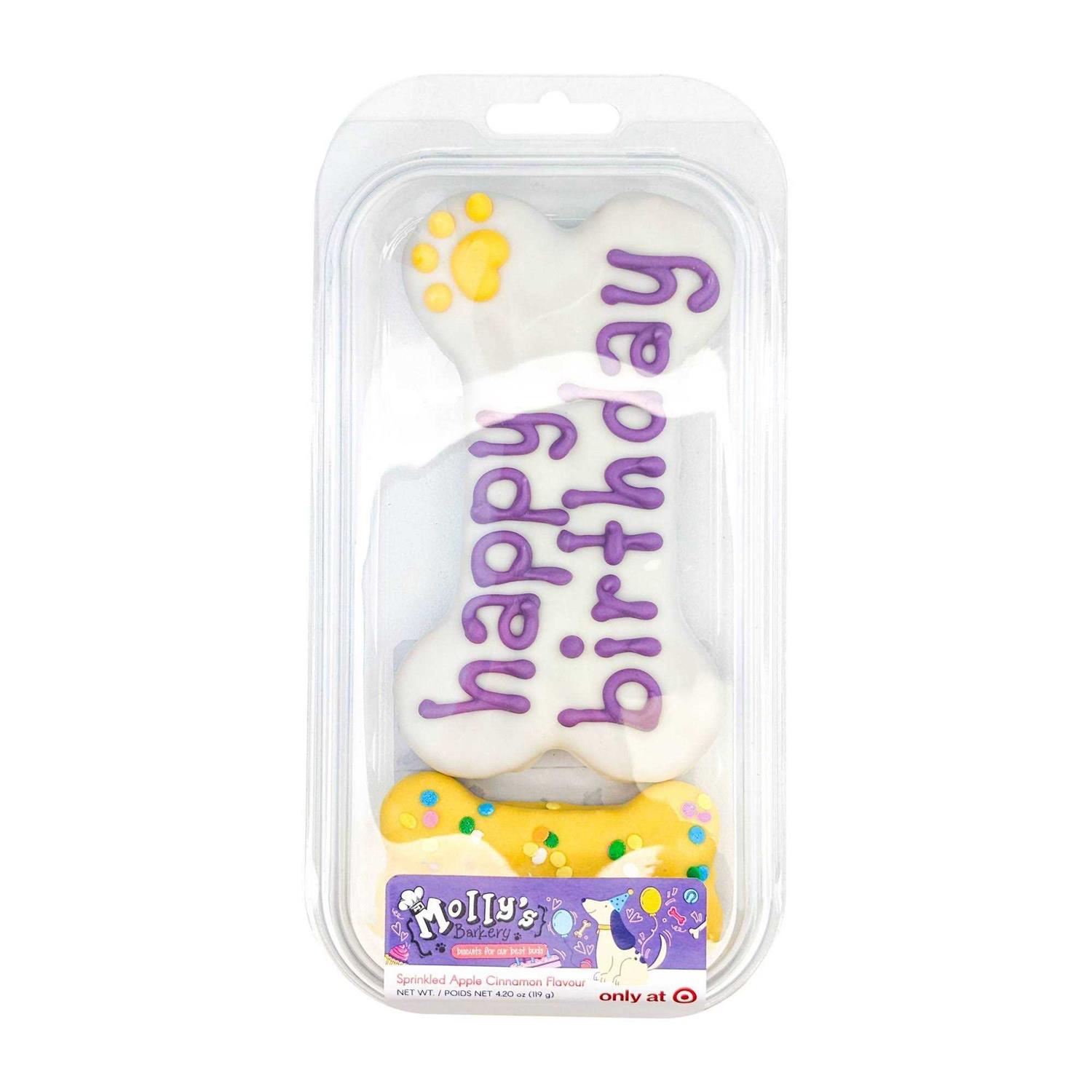 Molly’s Barkery Birthday Bone All Ages Dog Treat with Apple & Cinnamon Flavor - Healthber