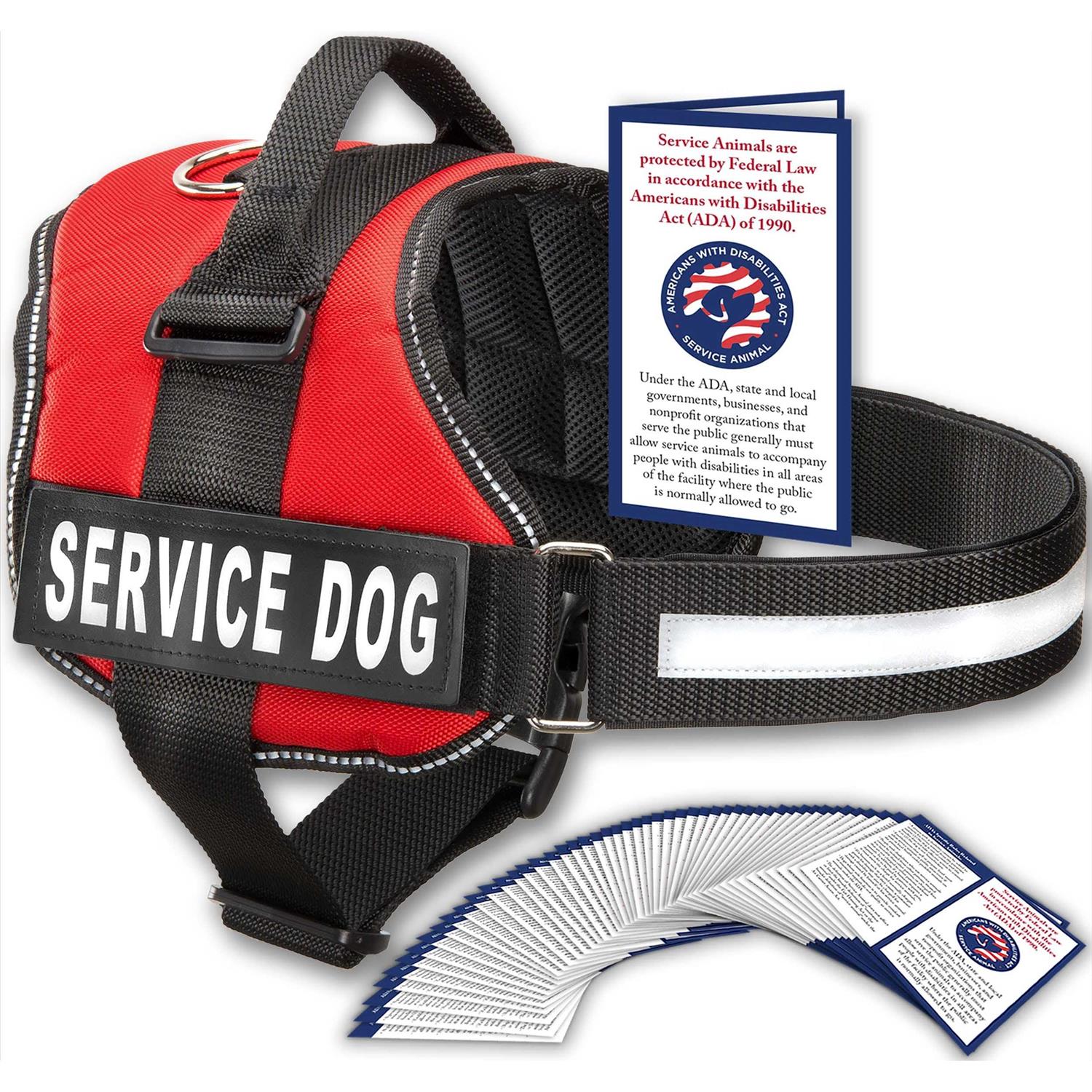 Industrial Puppy Service Dog Vest with Hook and Loop Straps and Handle Harness - Healthber