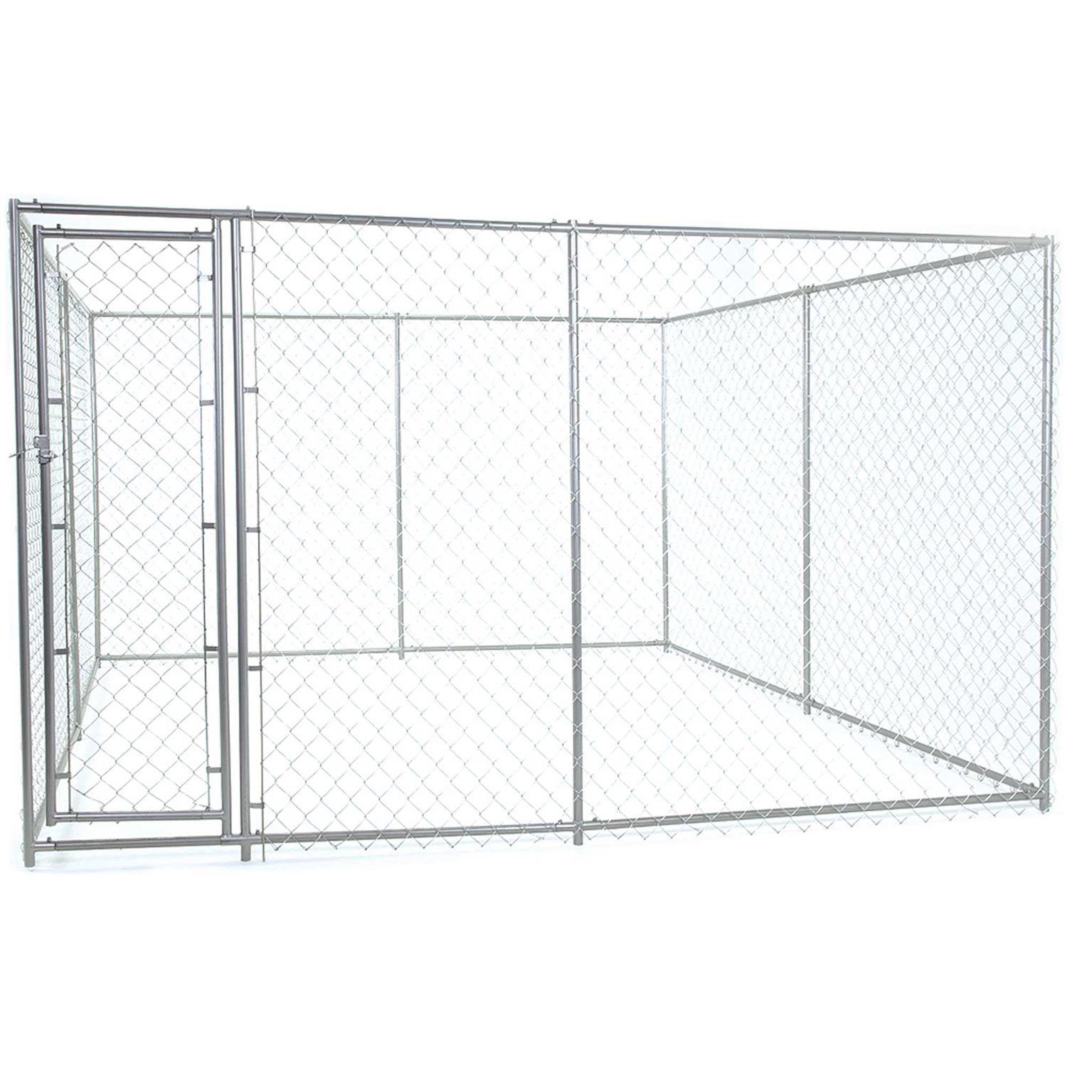 Lucky Dog Chain Link Dog Kennel, 6 x 5 x 15 ft - Healthber