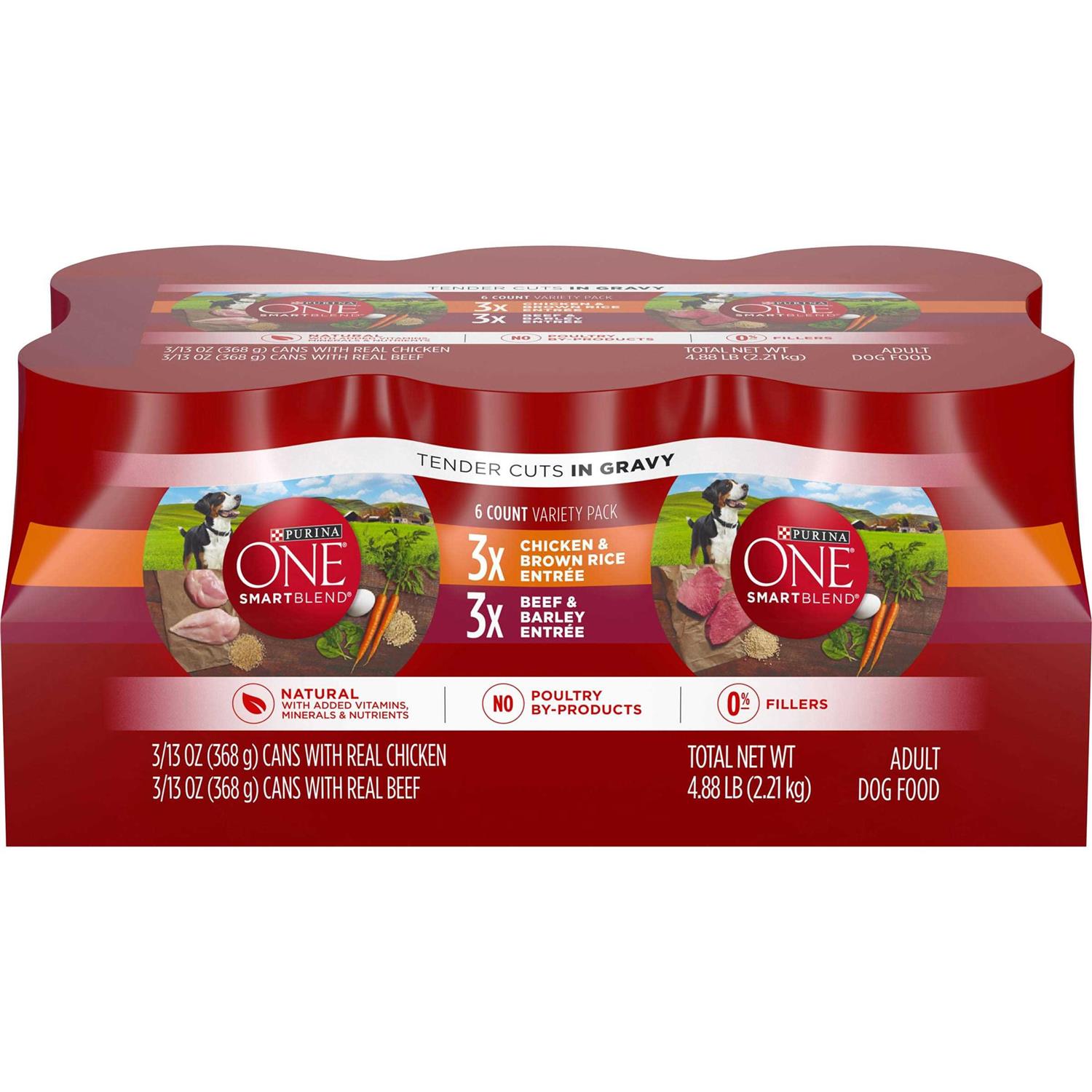 Purina ONE High Protein SmartBlend Tender Cuts in Gravy Wet Dog Food Variety Pack - Healthber