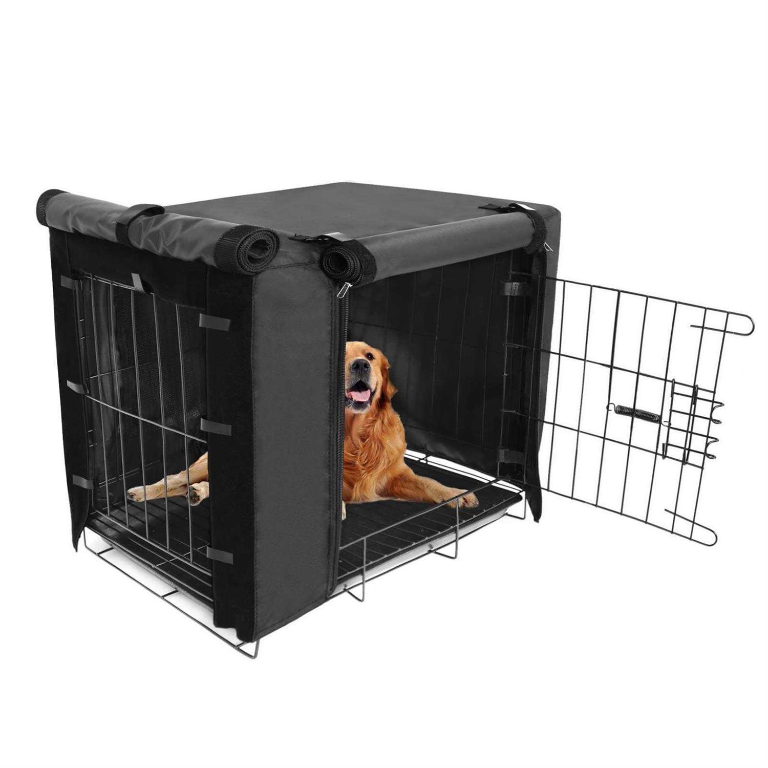 Durable Dog Crate Cover Double Door for Large pet Kennel Covers Universal Fit 36 42 48 inches Wire Dog Crate - Healthber