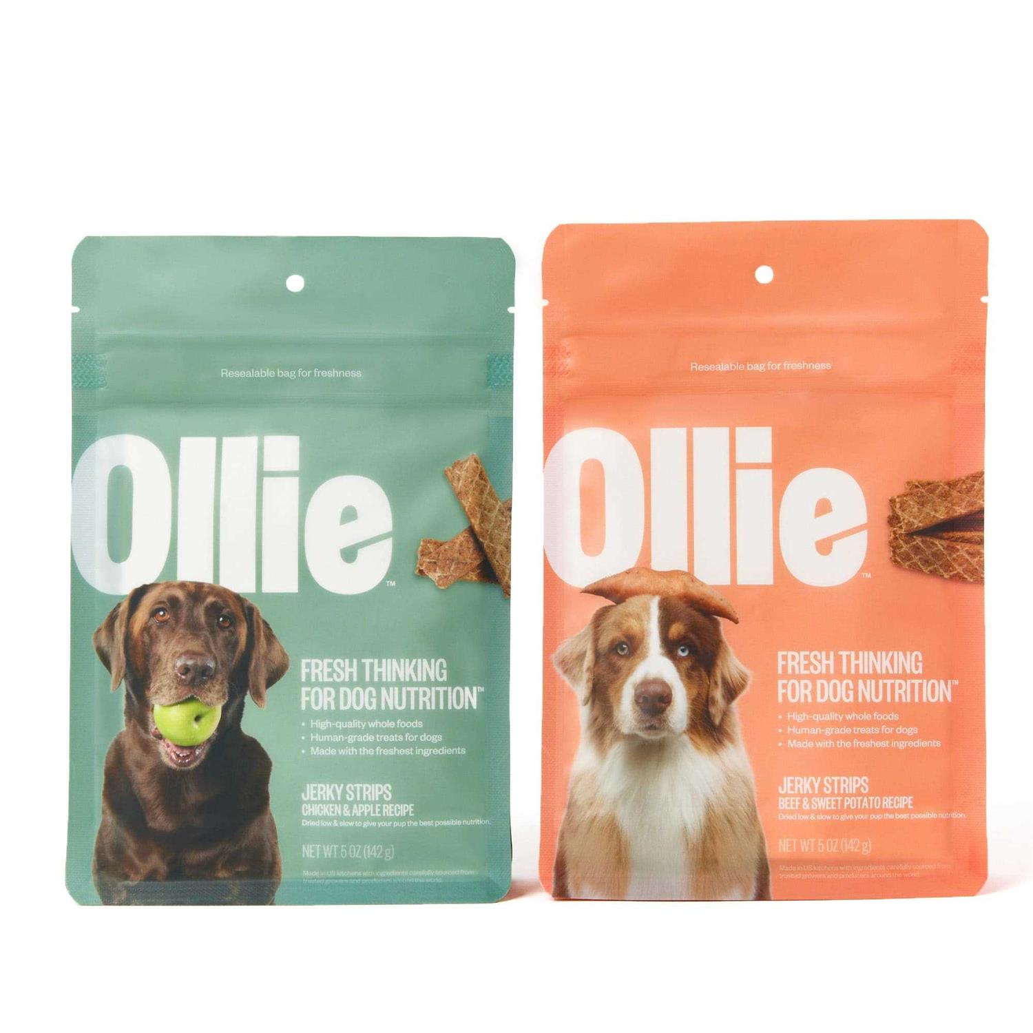 Ollie Beef & Sweet Potato Jerky Strips Dog Treats - Healthber