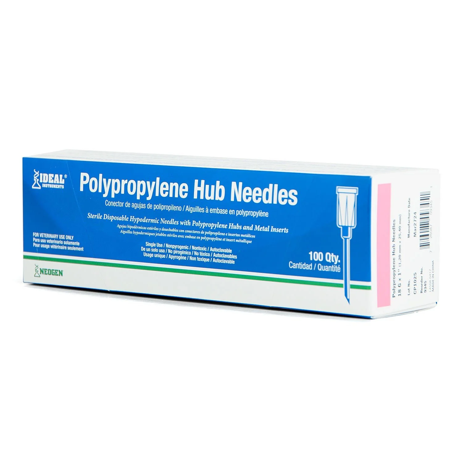 Ideal Poly Hub Needles, Box of 100 - Healthber