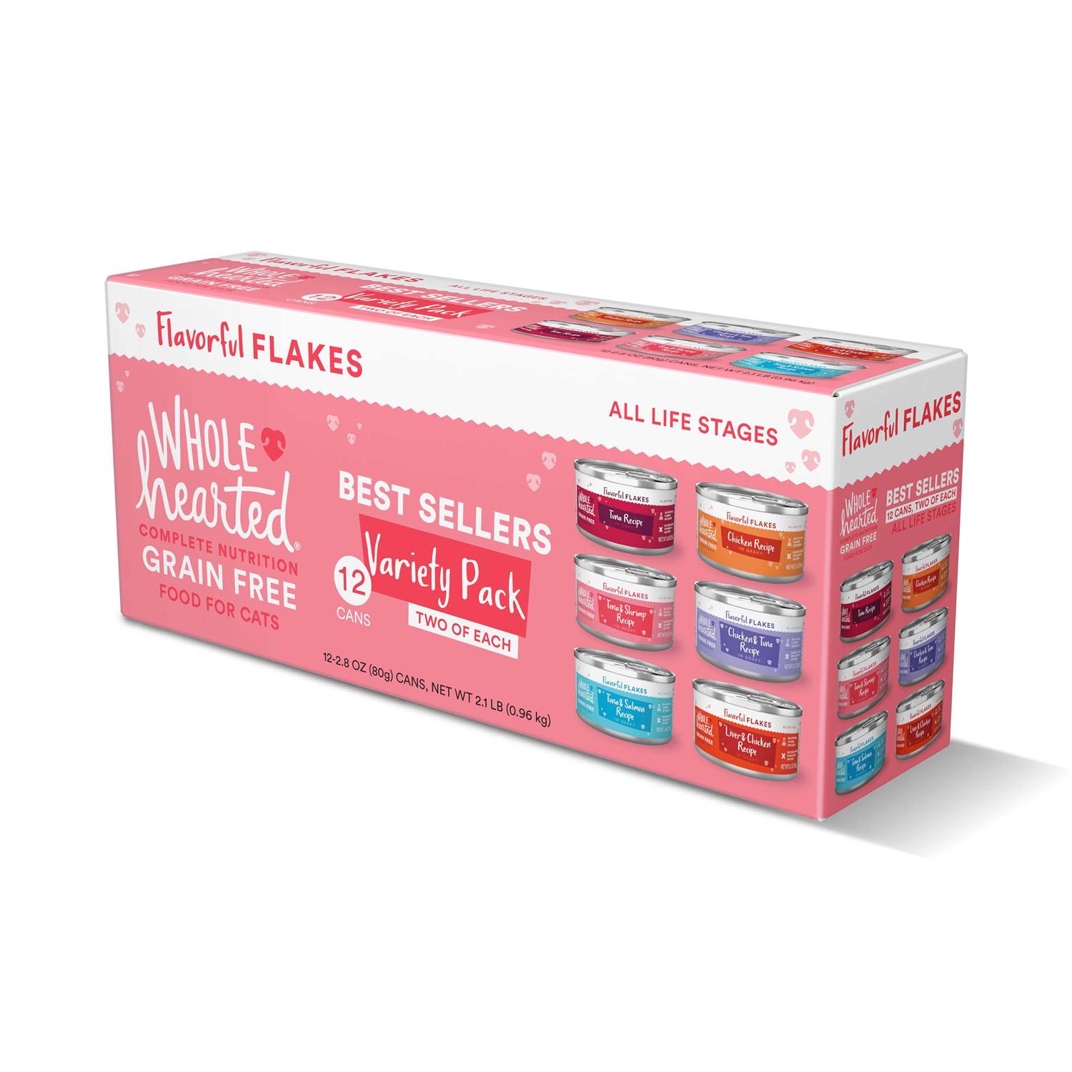 WholeHearted Grain Free Flakes Wet Cat Food Variety Pack - Healthber