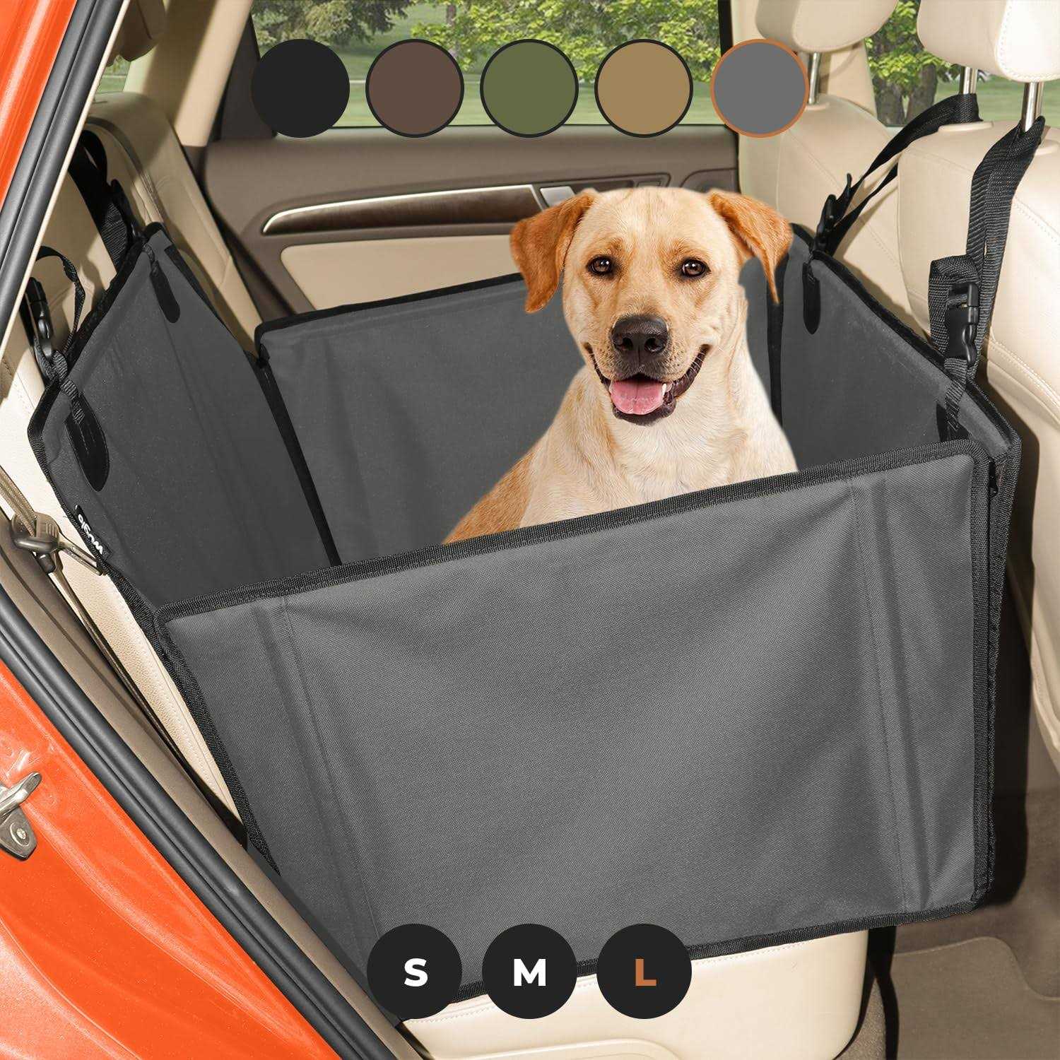 Wuglo Extra Stable Dog car Seat Reinforced car Dog Seat for Medium-Sized Dogs with 4 Fastening Straps - Healthber