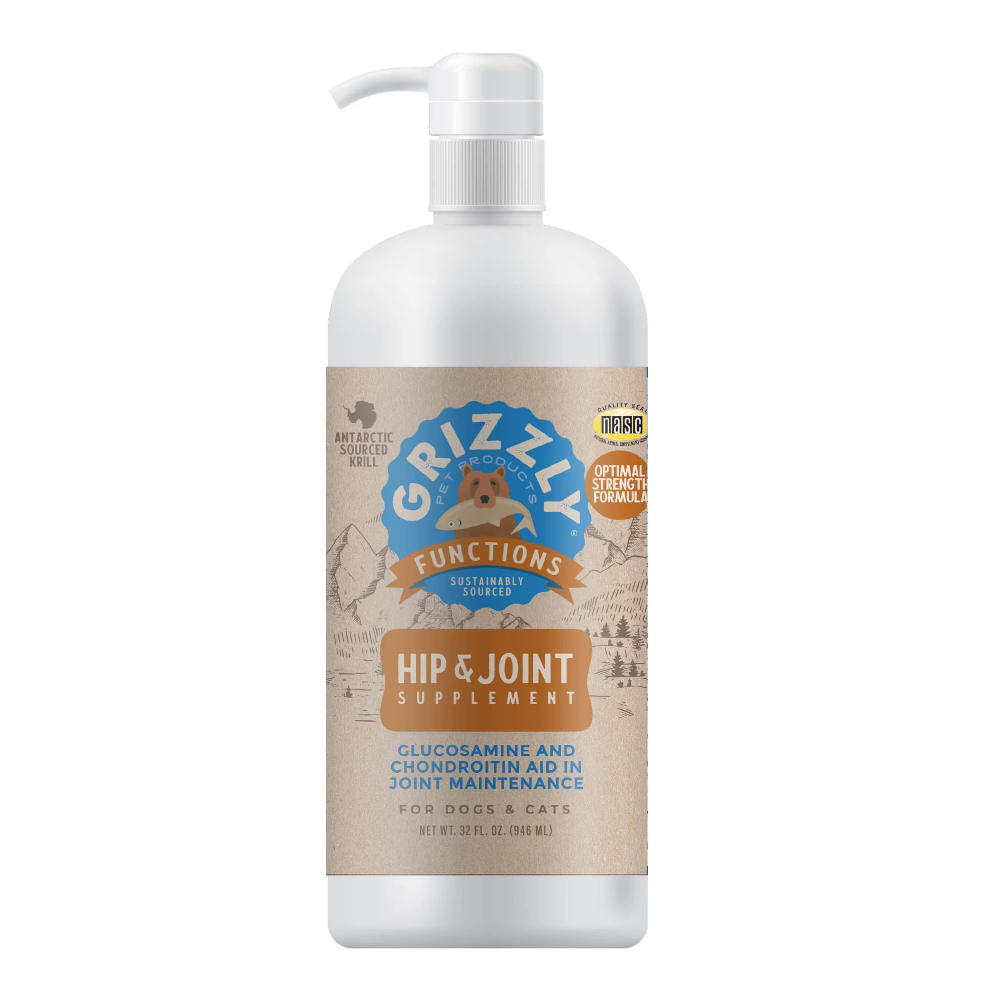 Grizzly Joint Aid - Liquid Hip and Joint Supplement for Dogs and Cats - Healthber