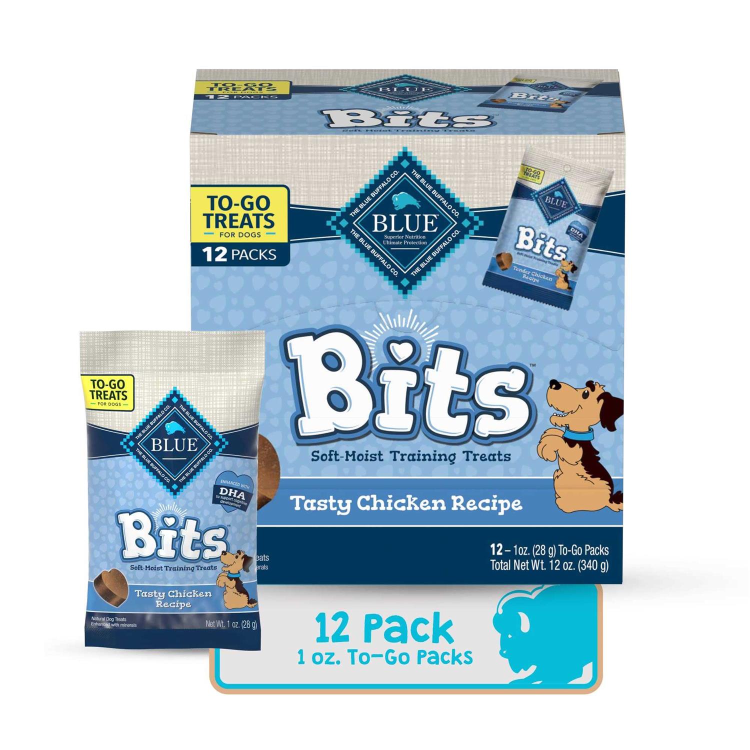 Blue Buffalo Blue Bits Natural Soft-Moist Training Dog Treats To-Go - Healthber