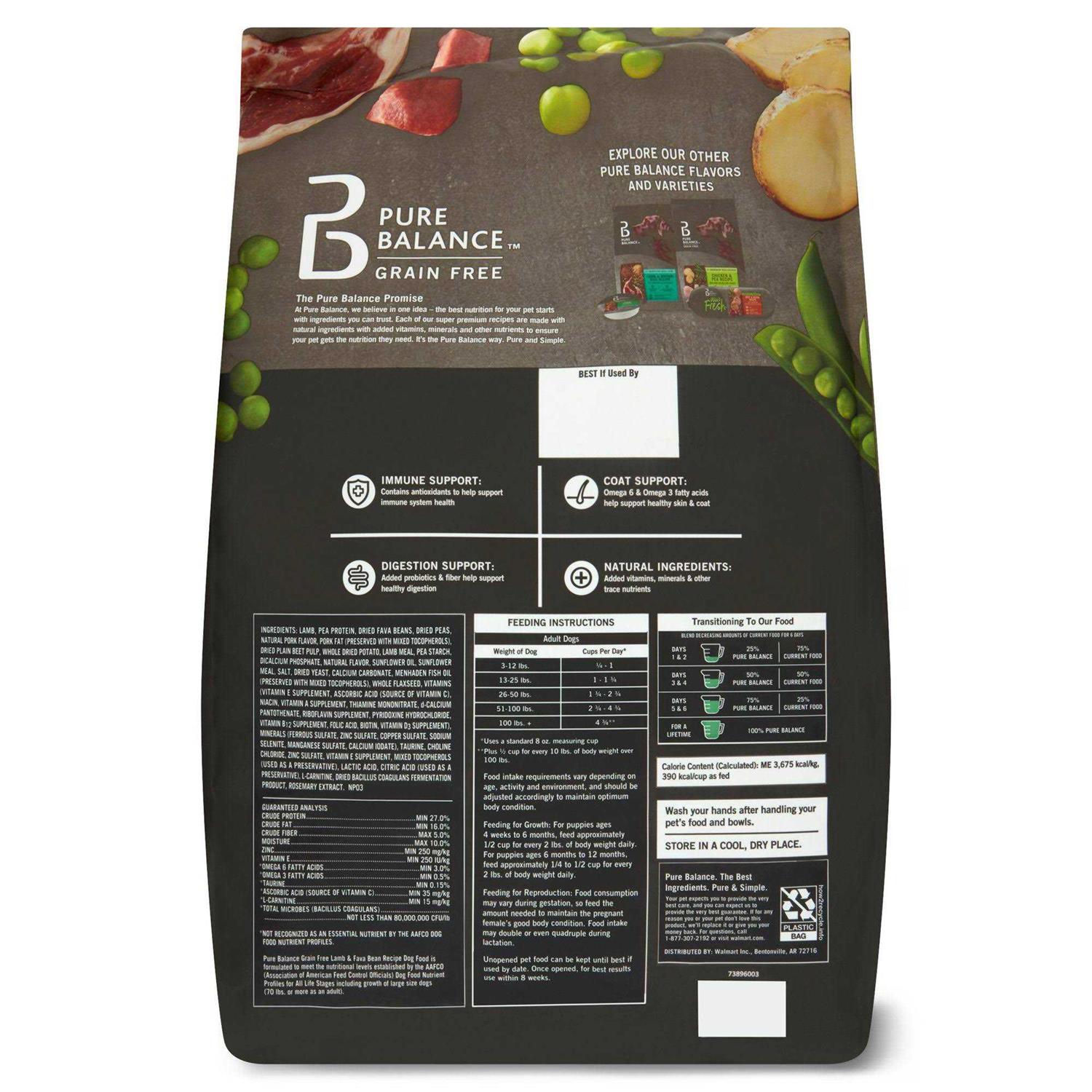 Pure Balance Grain Free Lamb & Fava Bean Recipe Dog Food - Healthber