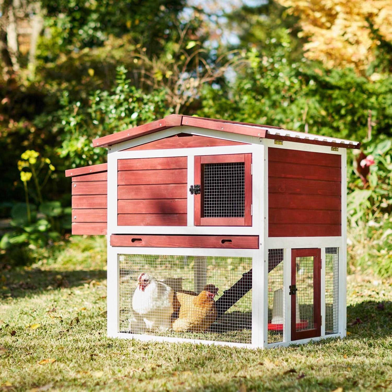 Frisco Wooden Outdoor Chicken Coop - Healthber