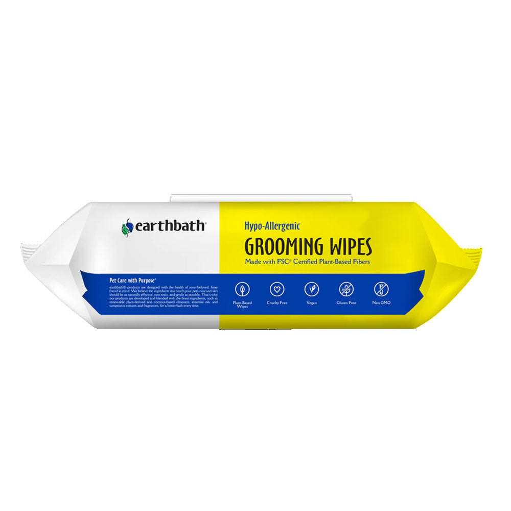 Earthbath Cat Grooming Wipes Hypo-Allergenic & Fragrance Free - Healthber