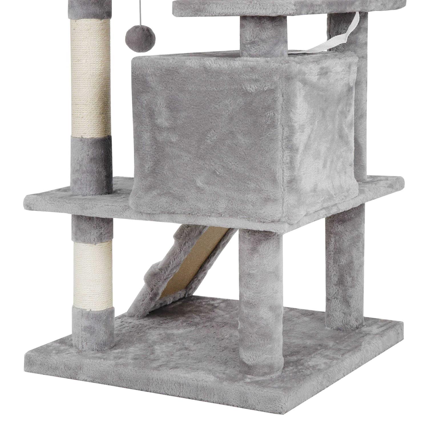 ZENY 53 Cat Tree Multi-Levels Condos Scratching Post Tower Play House - Healthber