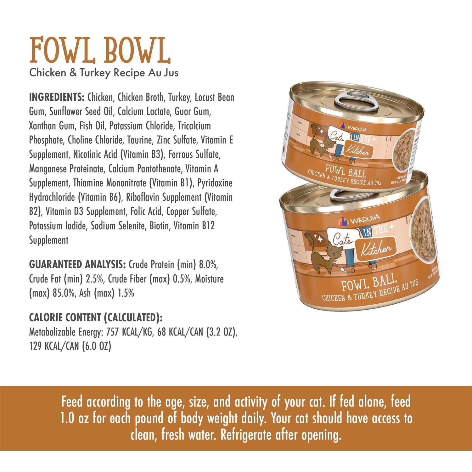 Weruva Cats in The Kitchen Fowl Ball Cat Food - Healthber
