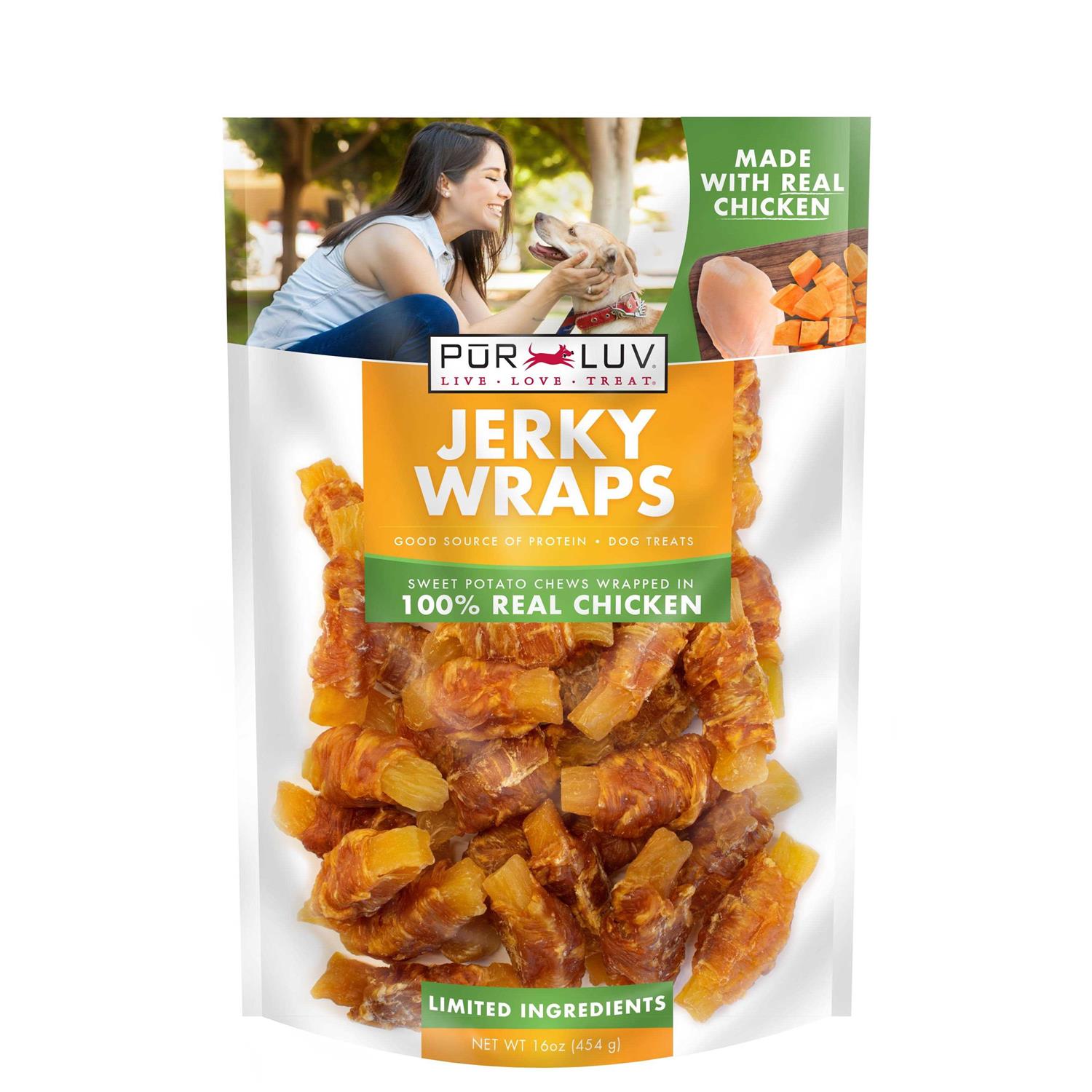 Pur Luv K9 Chicken and Sweet Potato Jerky Wrap Dog Treat - Healthber