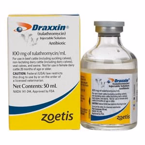 Rx Draxxin (tulathromycin) Injectable Solution for Swine & Cattle, 100 mg/mL - Healthber