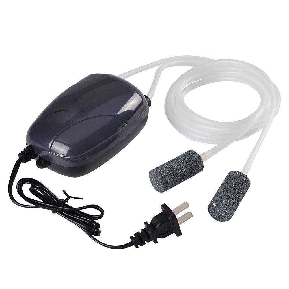 petpetssmart Slient 2 Air Bubble Disk Stone Aerator Aquarium Fish Tank Pond Pump Hydroponic Oxygen with 2M Silicone Tube - Healthber