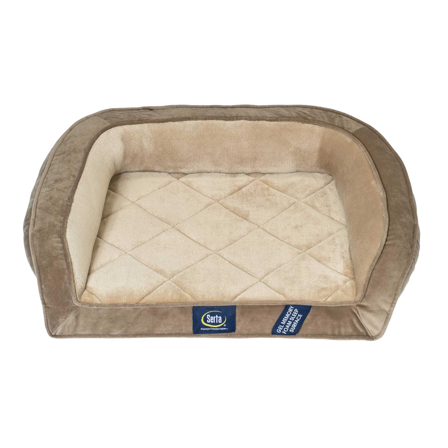 Serta Gel Memory Foam Quilted Ortho Couch Dog Bed - Healthber