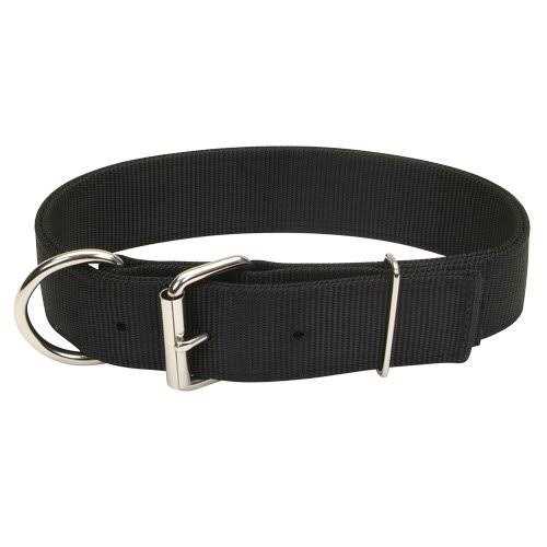 Coastal Pet Macho Dog Double-Ply Nylon Collar with Roller Buckle 1.75 Wide Black - Healthber