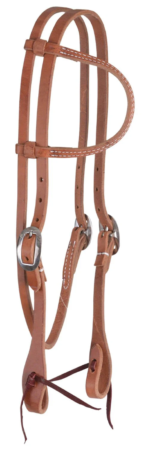 Reinsman Hermann Oak Slide Ear Headstall with Throatlatch, Full - Healthber