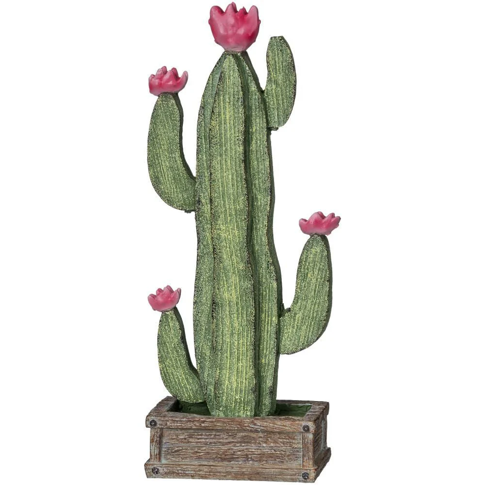 Tabletop Cactus with Pink Blooms - Healthber