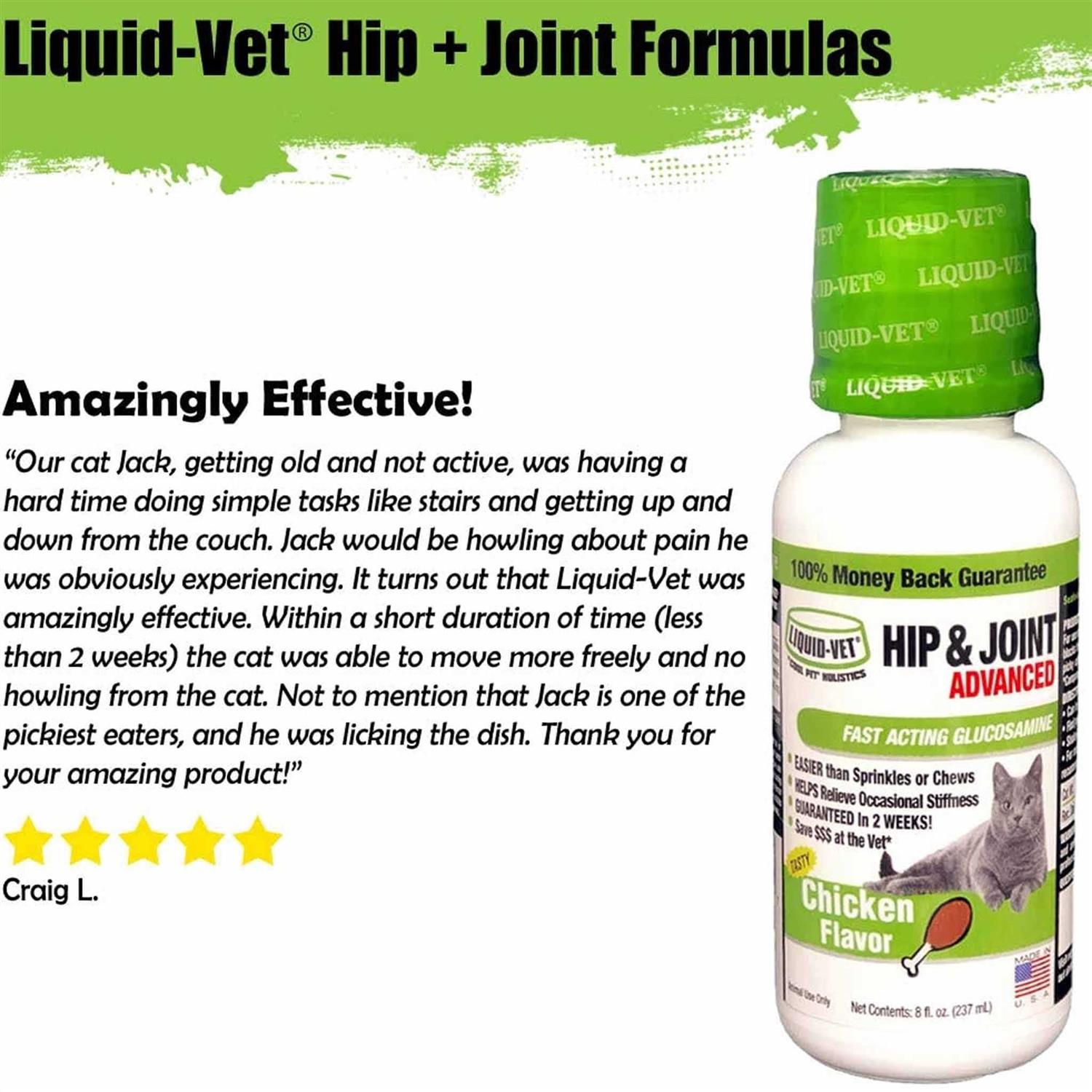 Liquid-Vet Chicken Hip & Joint Support Cat Formula - Healthber