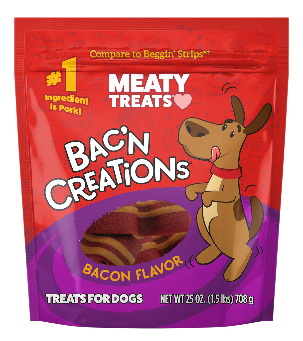 Meaty Treats Wavy Strips, 40 oz - Healthber