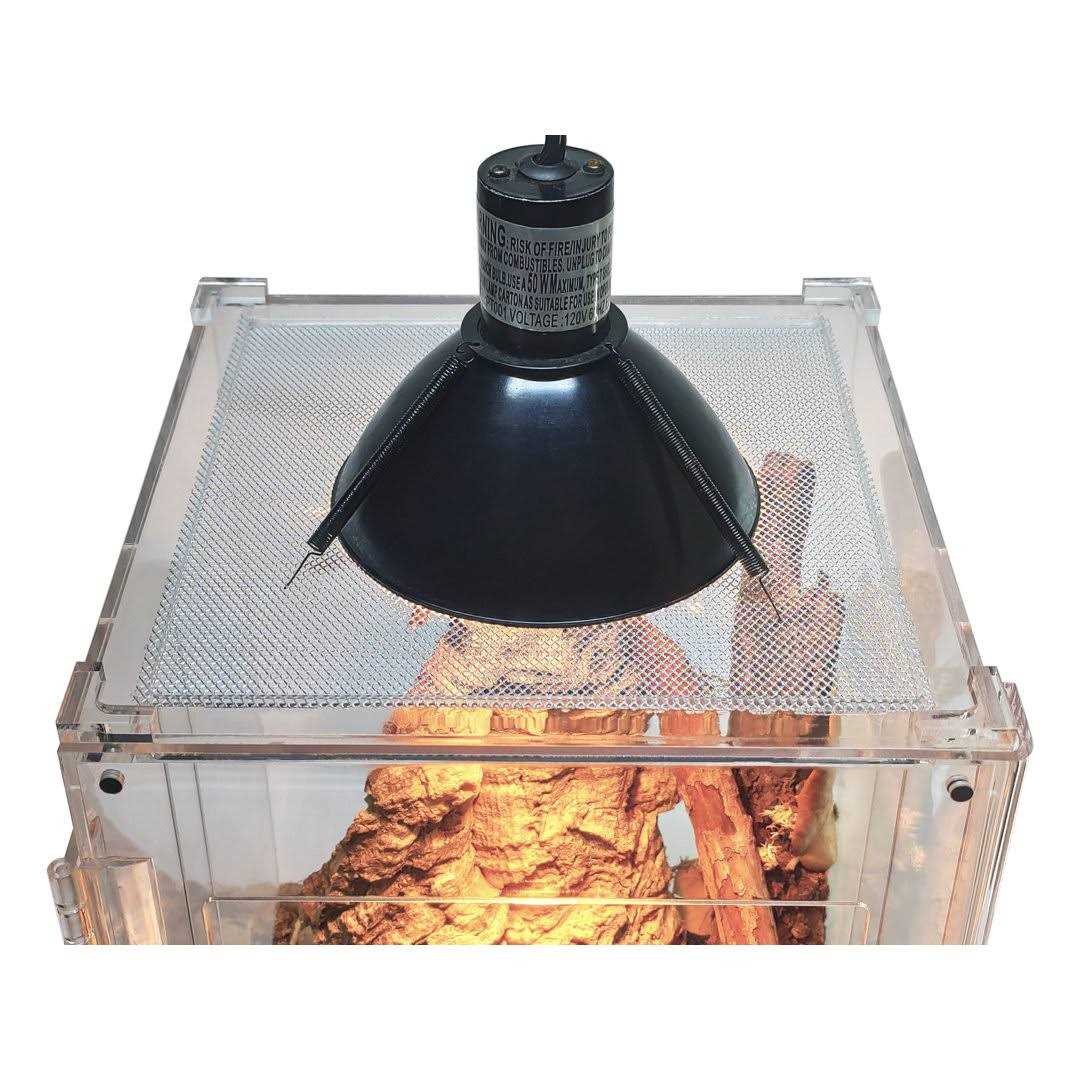HerpCult Acrylic Reptile Enclosure Front-Opening Small Screen Top w/ Lock 8x8x12 3.3 Gallon - Healthber