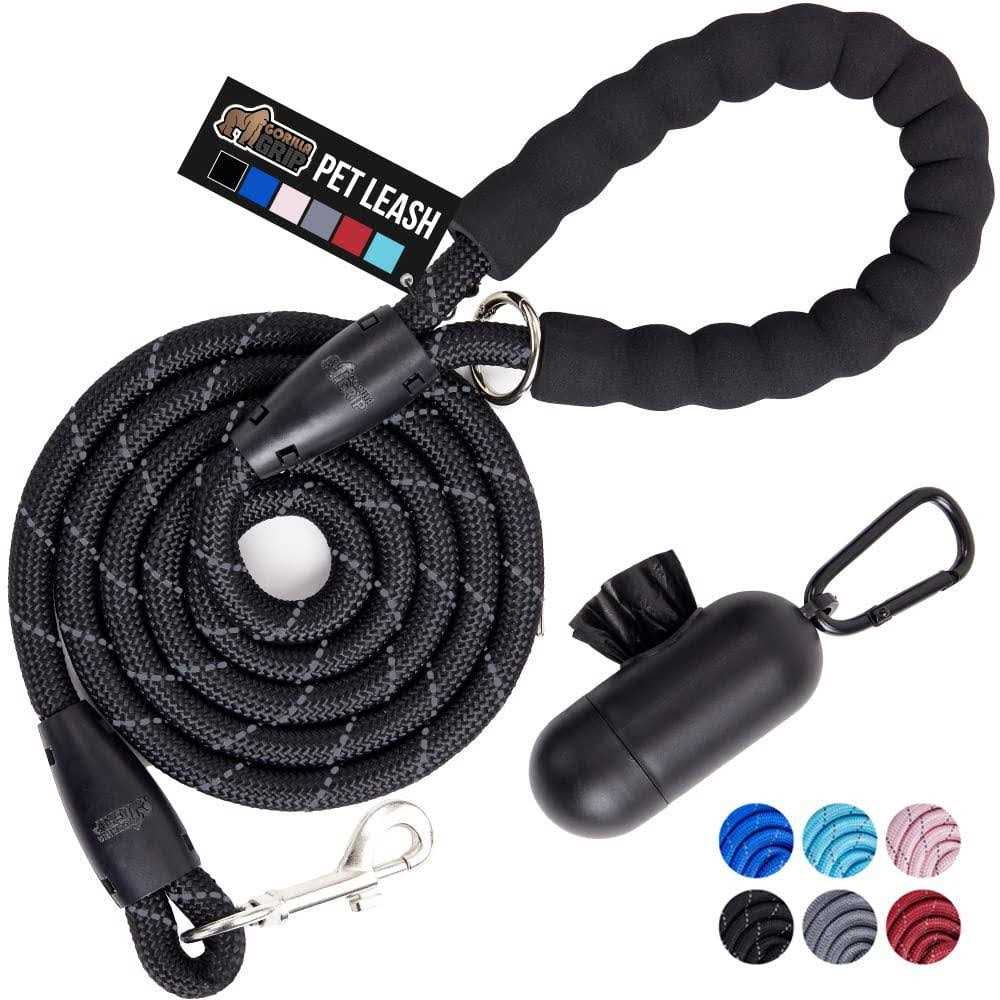 Gorilla Grip Heavy Duty Dog Leash Soft Handle Strong Reflective Rope for Night Walking - Healthber