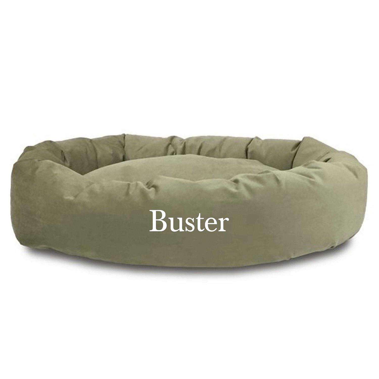 Majestic Pet Velvet Personalized Bagel Cat & Dog Bed - Healthber