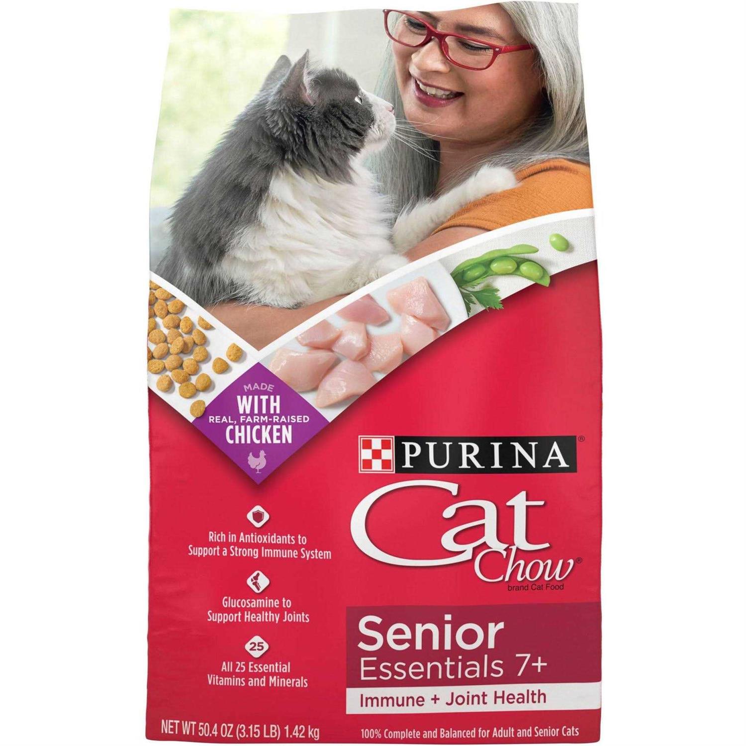 Purina Cat Chow Senior Essentials 7+ Immune + Joint Health Dry Cat Food - Healthber