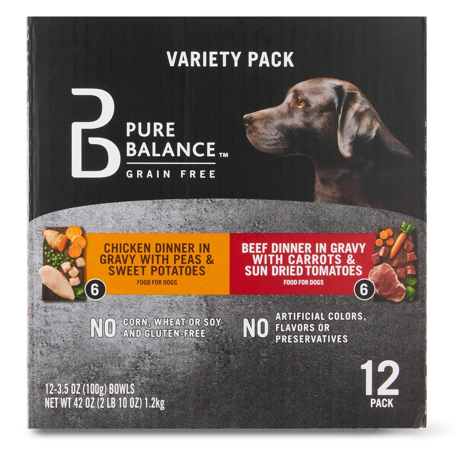 Pure Balance Chicken Dinner & Beef Dinner Wet Dog Food Variety Pack - Healthber