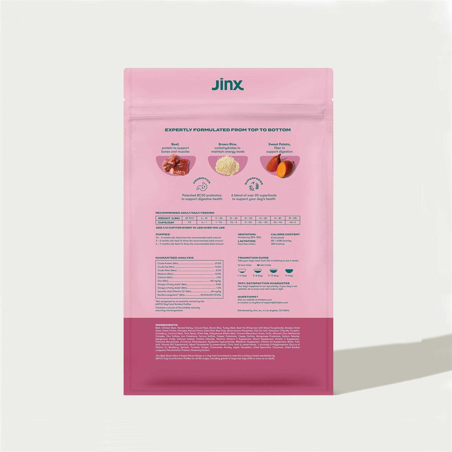 Jinx Beef Brown Rice & Sweet Potato Dry Dog Food - Healthber