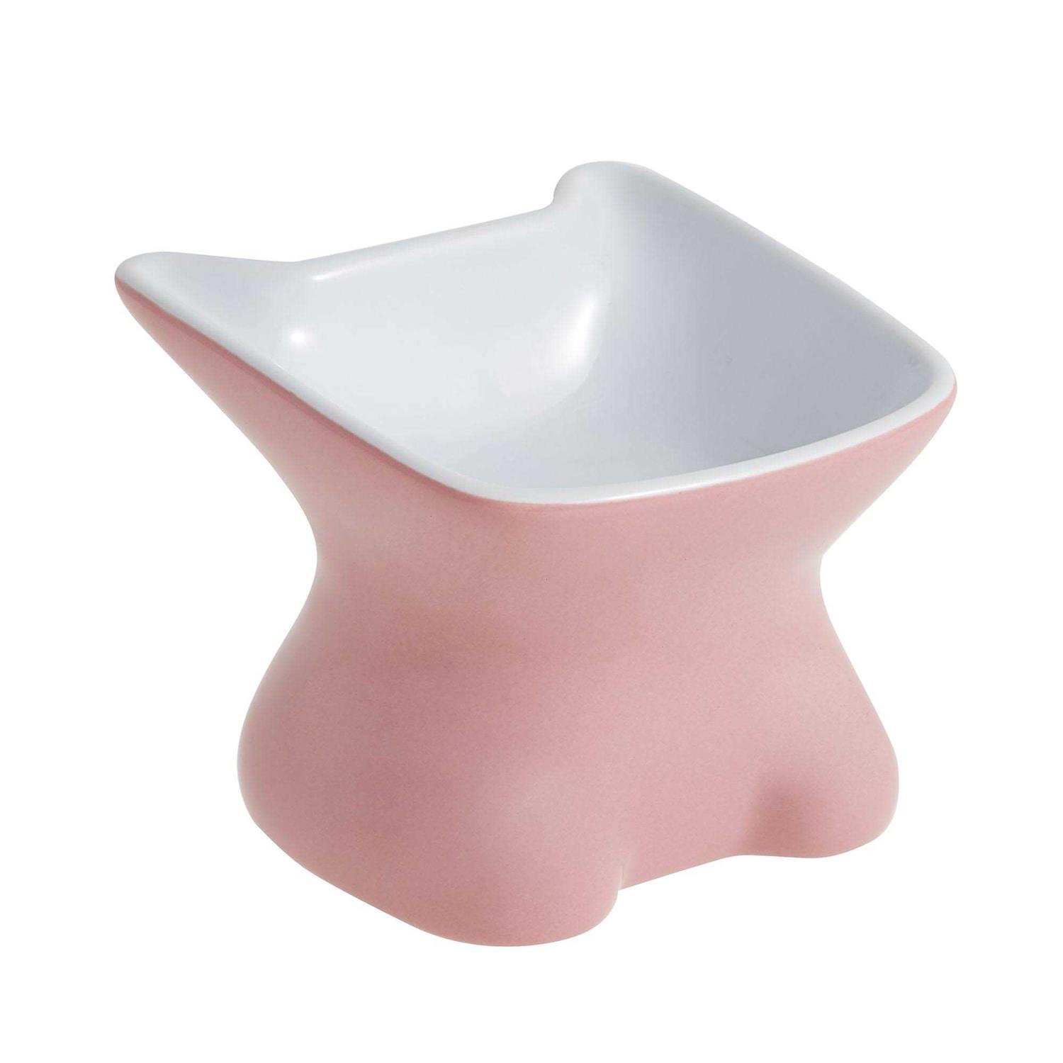 Whisker City Elevated Ceramic Cat Bowl - Healthber