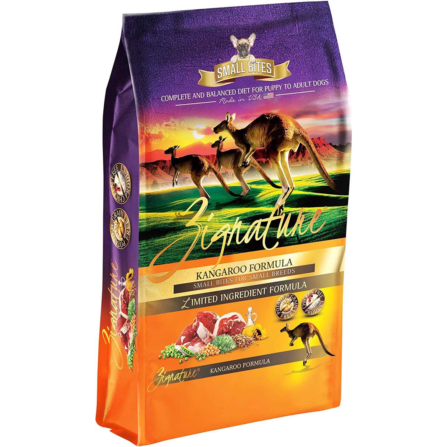 Zignature Kangaroo Formula Small Bites Dry Dog Food - Healthber