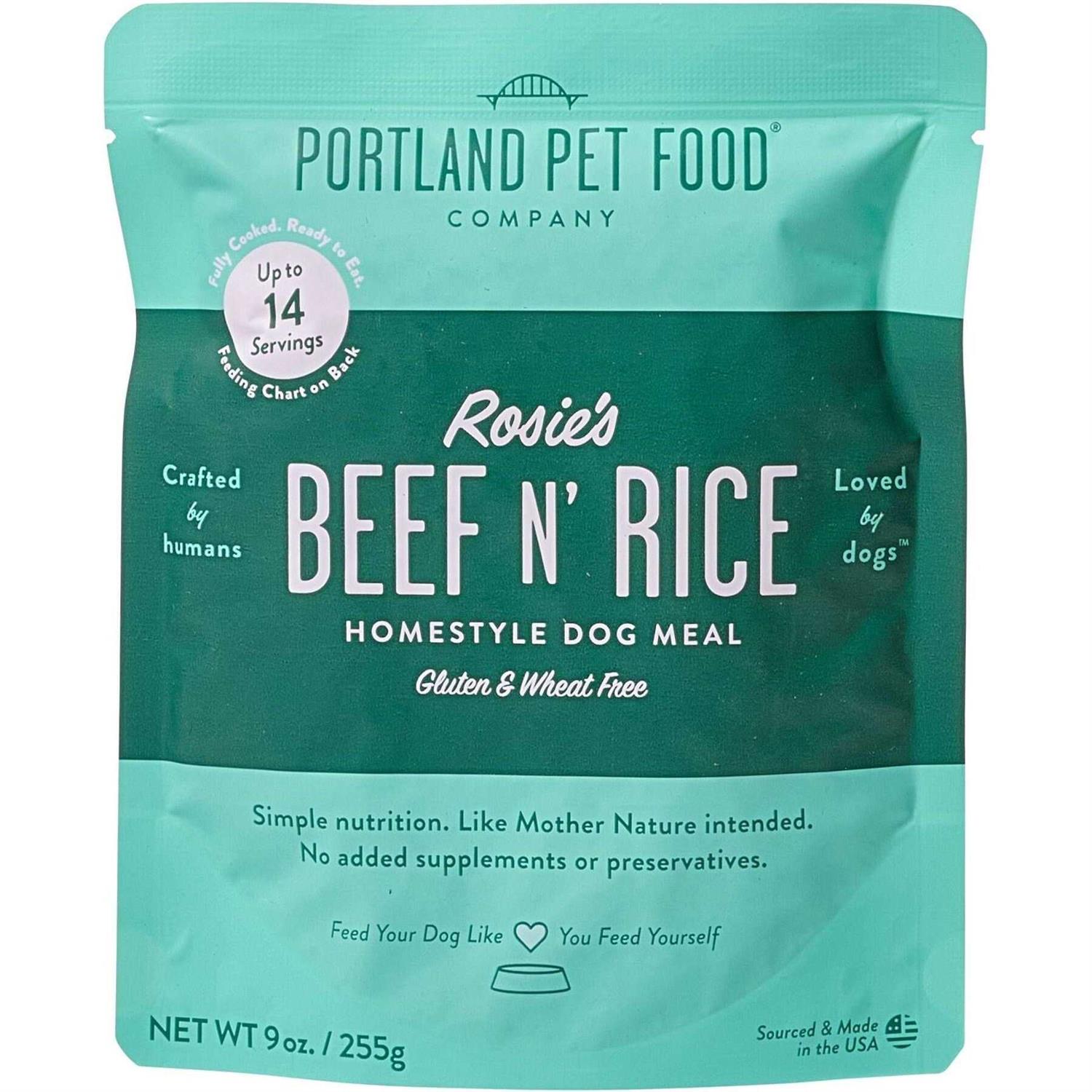 Portland Pet Food Company Rosie’s Beef N’ Rice Homestyle Wet Dog Food Topper - Healthber