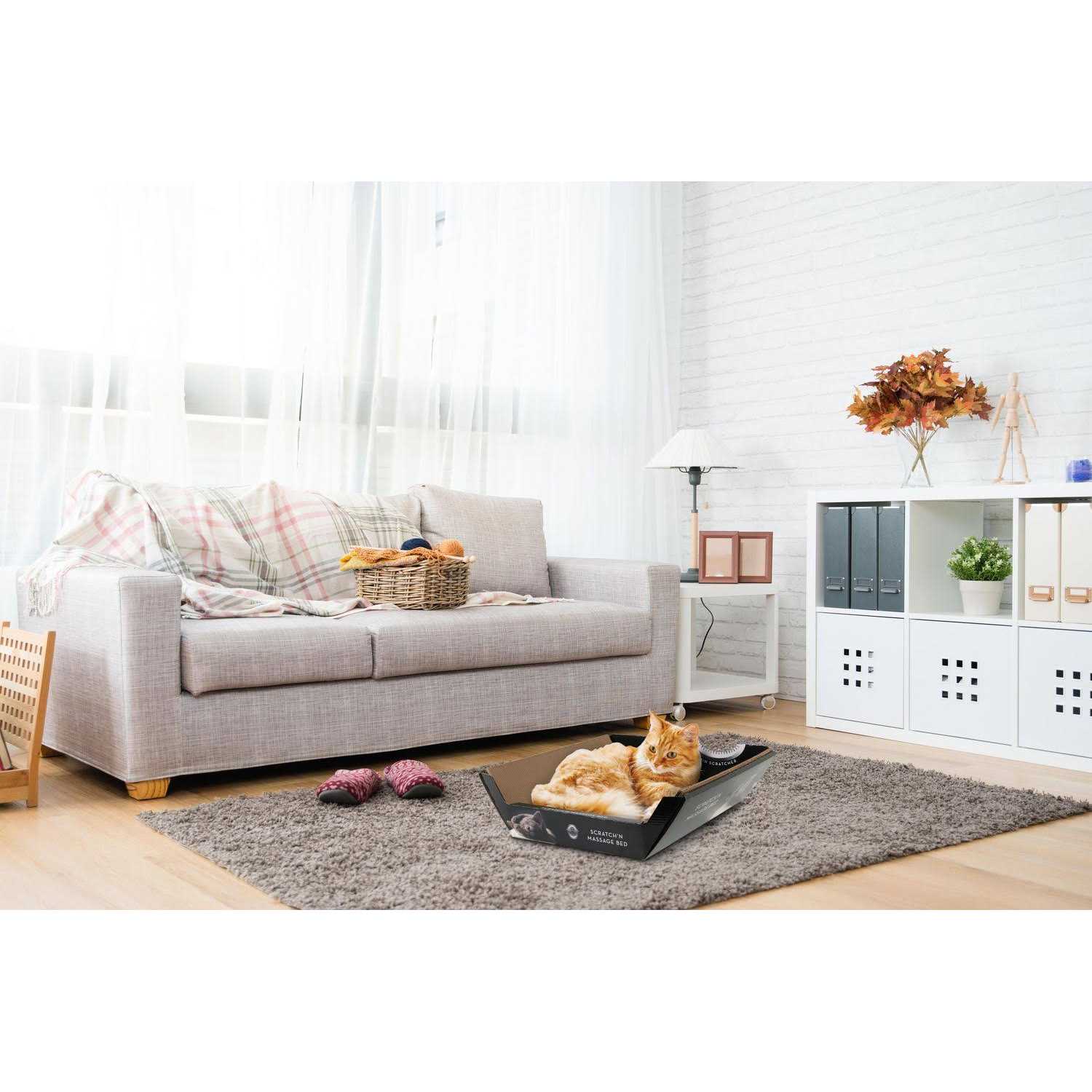 Omega Paw Ripple Board Scratch n Massage Cat Bed - Healthber