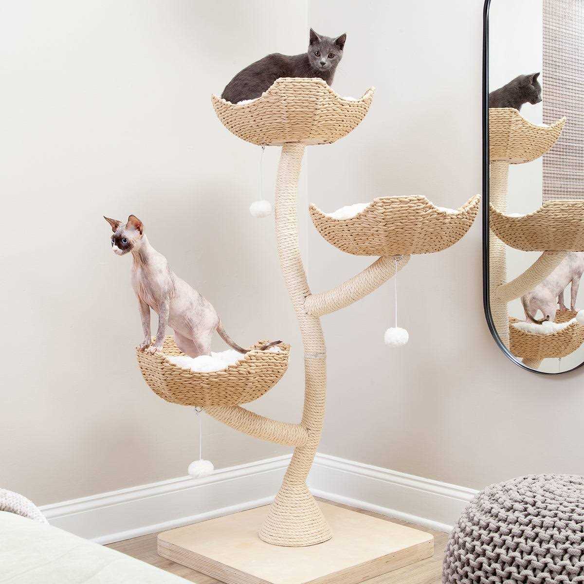 Habitat Haven Modern Cat Tree Big Elevated Tower - Healthber