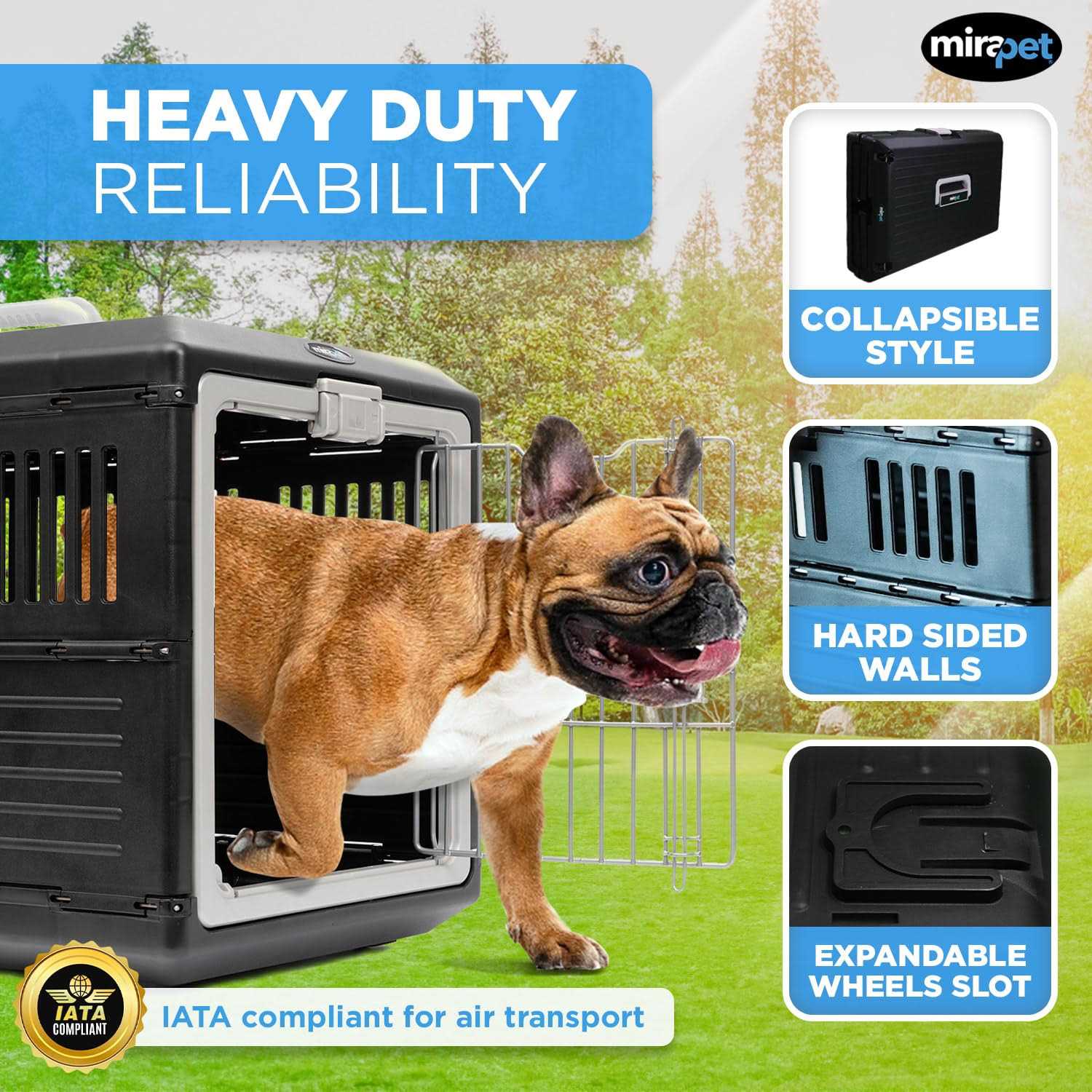 Mirapet USA Pet carriers Airline Tsa Approved Travel crates for Cats and Dogs - Healthber