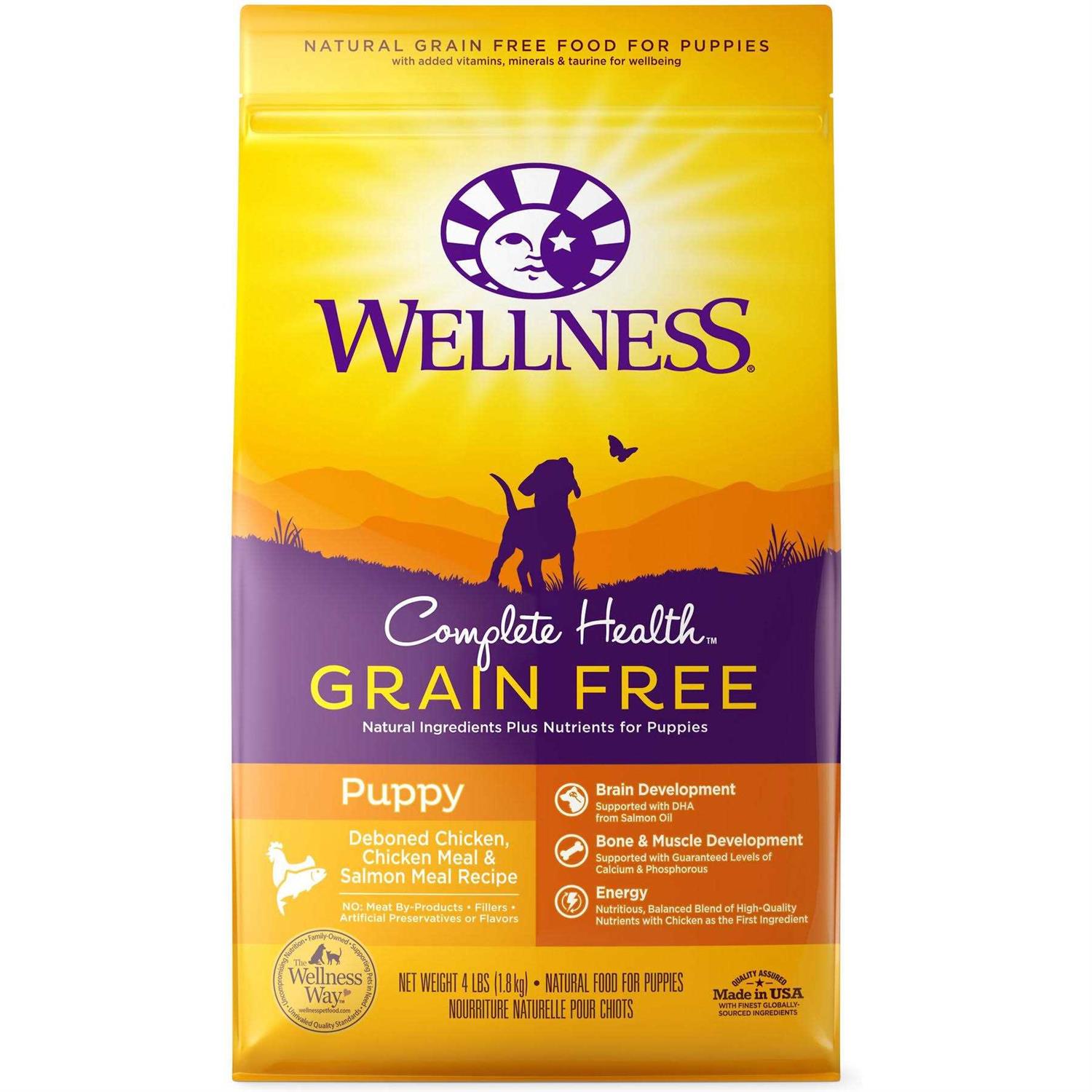 Wellness Complete Health Grain Free Puppy Deboned Chicken Chicken Meal Salmon Meal Recipe Dry Dog Food - Healthber