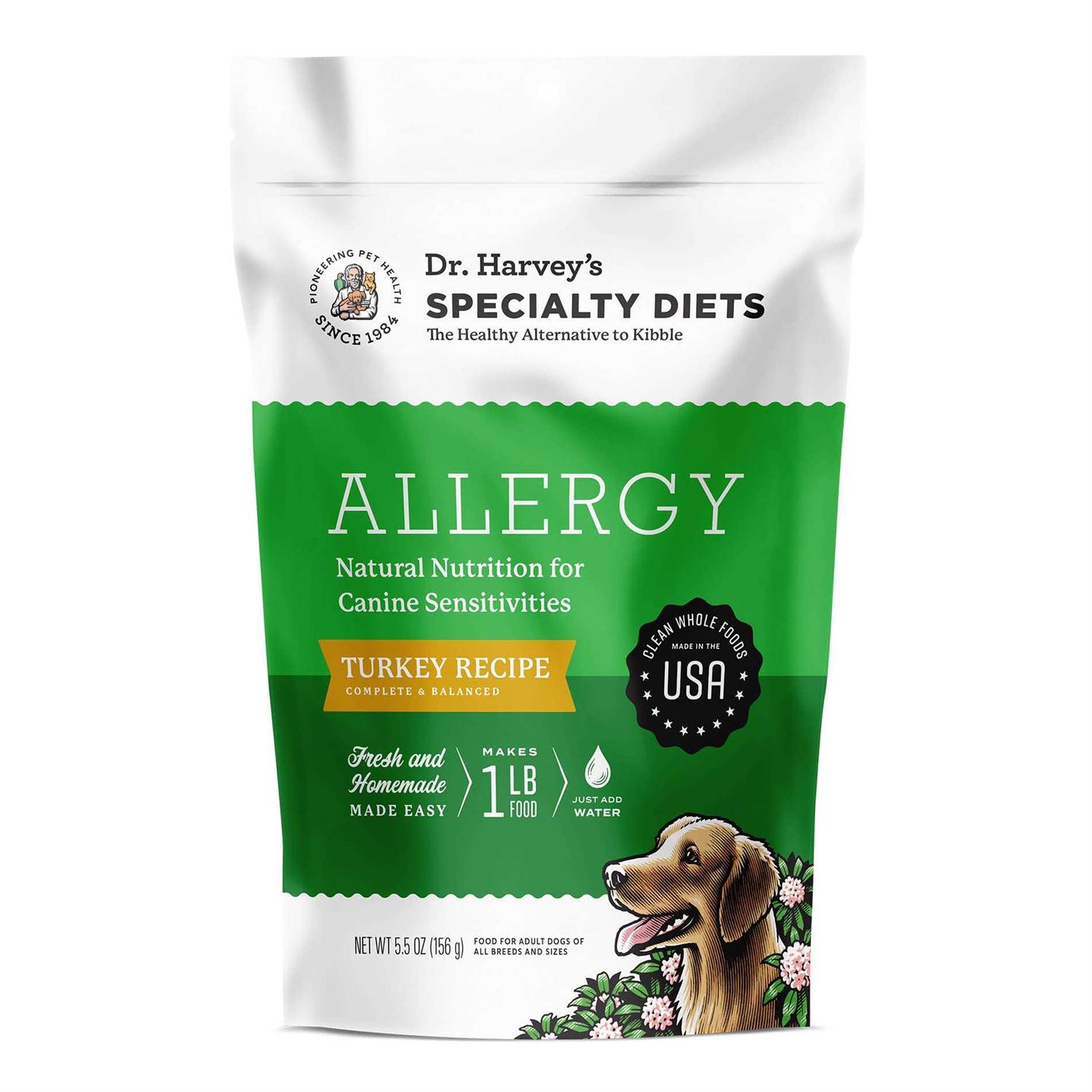 Dr. Harvey’s Specialty Diet Allergy Turkey Recipe, Human Grade Dog Food for Dogs with Sensitivities and Allergies - Healthber