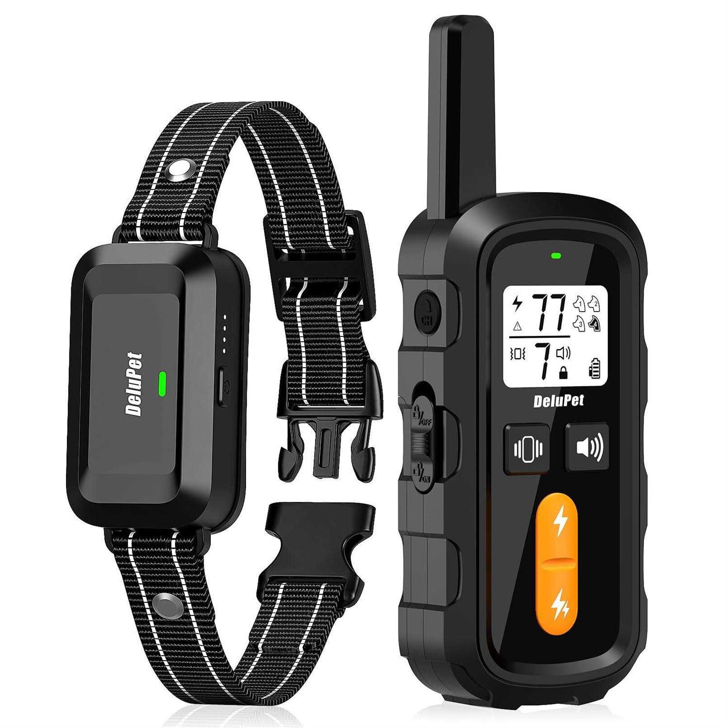 Delupet Dog Training Collar Dog Shock Collar with Remote 1600FT, Waterproof Collar, 3 Training Modes and 4 Channels - Healthber