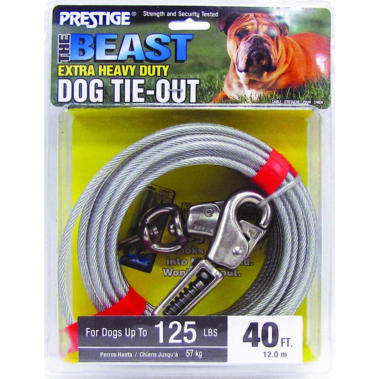 Prestige 15ft XL Dog Tie-Out with Spring - Healthber