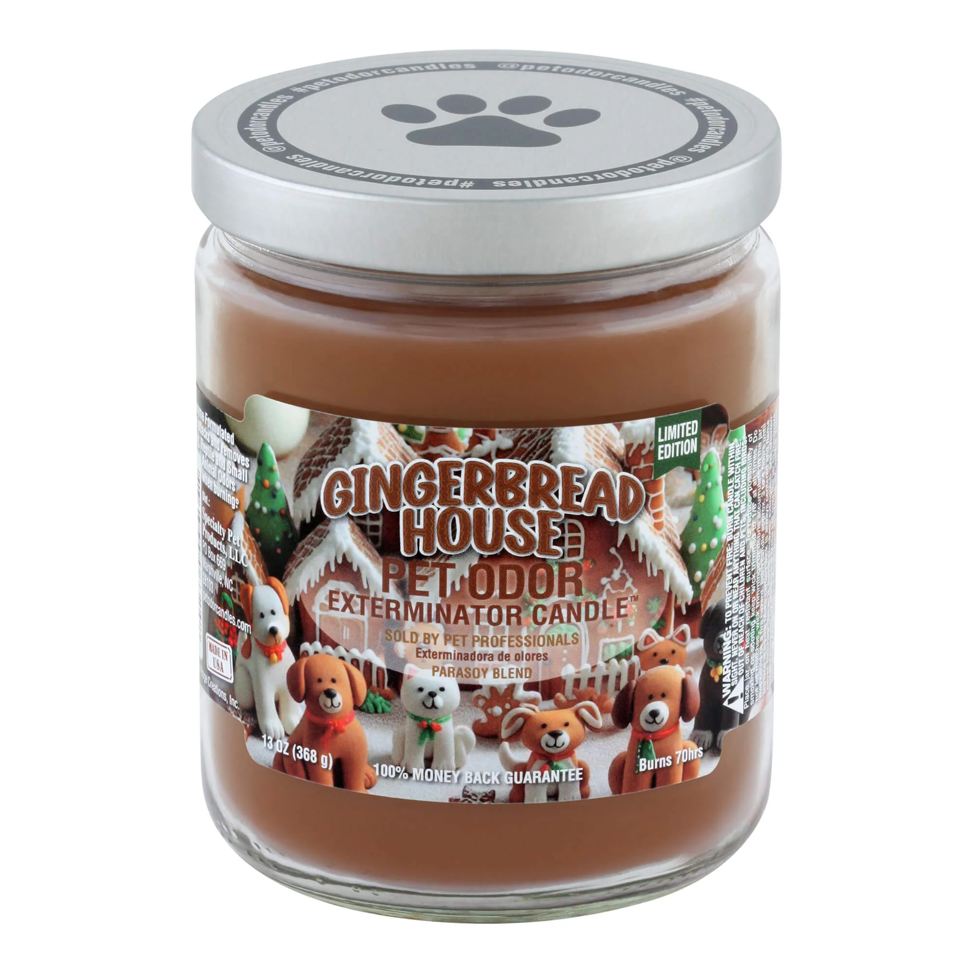 Pet Odor Exterminator Candle, Gingerbread House, 13 oz - Healthber