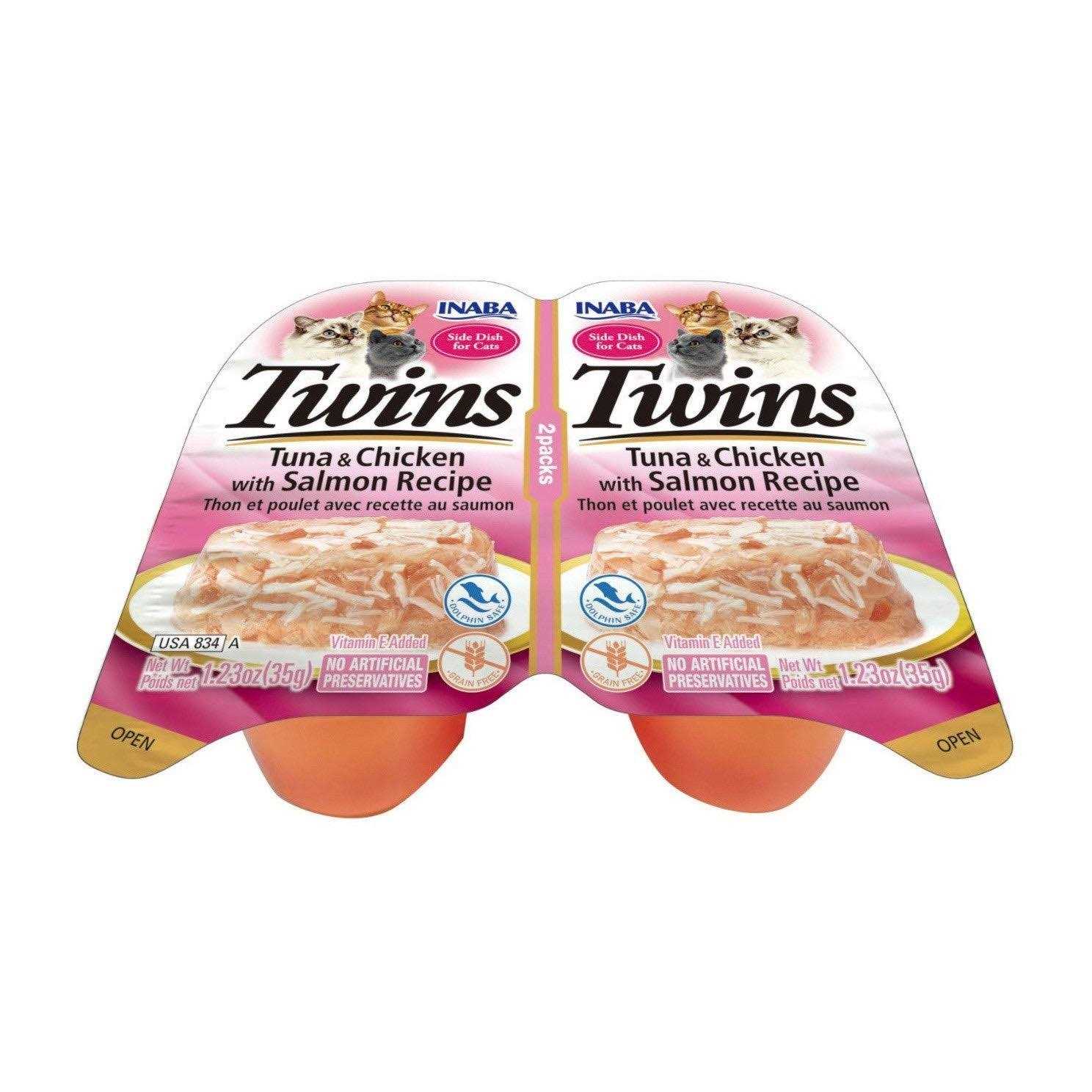 Inaba Twins Tuna and Chicken with Salmon Recipe Side Dish for Cats - Healthber