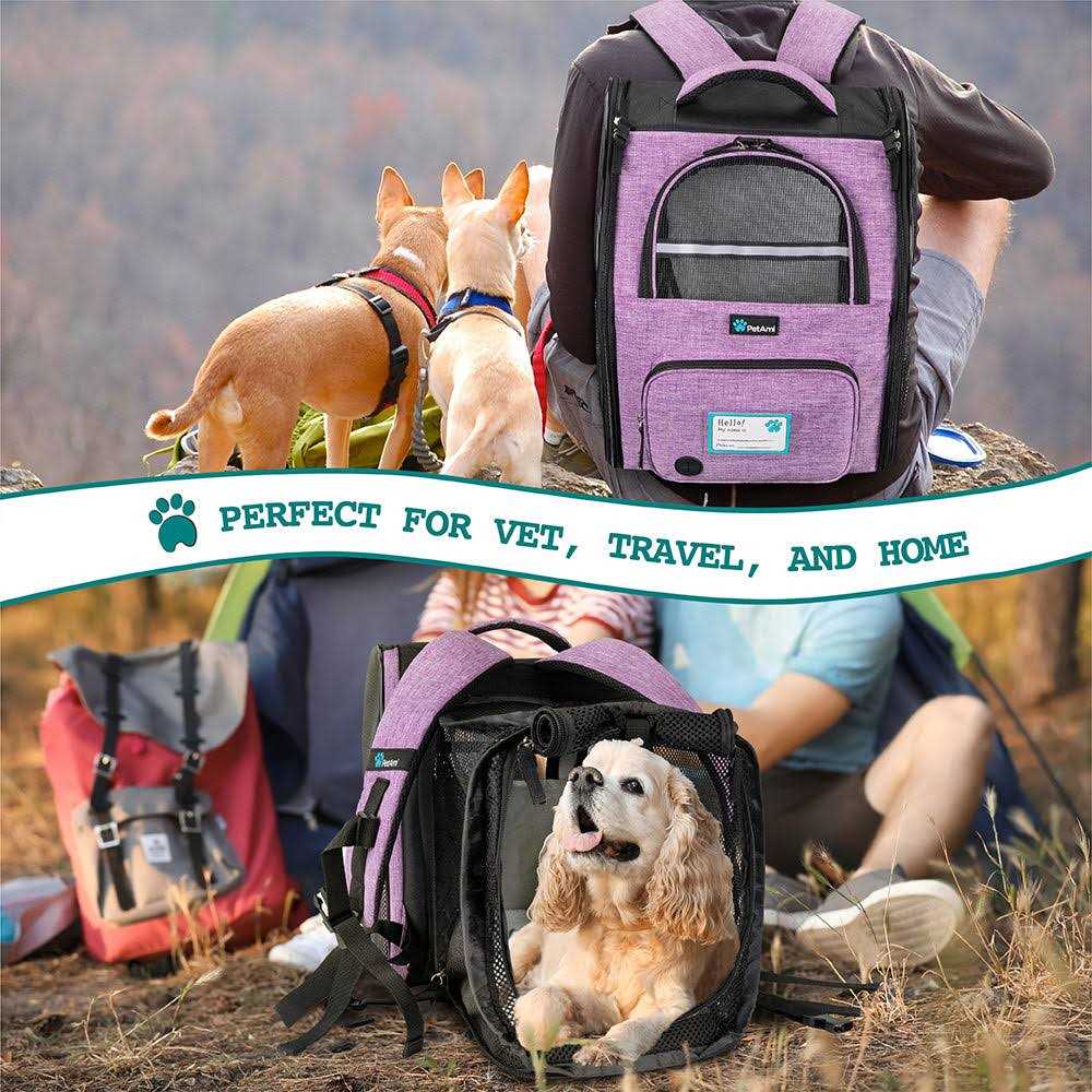 PetAmi Dog Cat Backpack Carrier Expandable Pet Carrier Backpack for Travel Hiking - Healthber